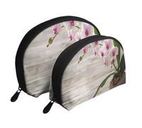 Set di 2 pochette per trucchi con stampa popcorn, pochette portatile da viaggio, trousse da toilette per riporre tutti i giorni e organizzare i viaggi, Piante in vaso orchidee, One Size, Astuccio per