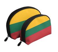 Set di 2 pochette portatili con stampa bandiera della Lituania, da viaggio, per il trucco e organizer per le donne