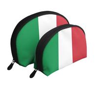 Set di 2 pochette portatili con stampa bandiera italiana, da viaggio, per trucchi e organizer per le donne