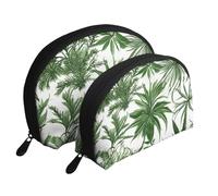 Set di 2 pochette portatili con stampa di erbe e piante erbacee, da viaggio, organizer da donna