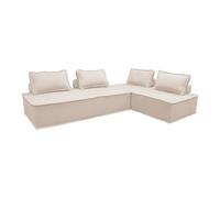 Set di 2 poltrone DAO 2 posti per Divano modulabile in Tessuto Trapuntato Color Crema.