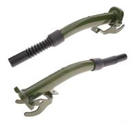 Set di 2 pompe per tamburo dell'olio in metallo con ugello a becco d'anatra e tappo a pressione, tubo flessibile di trasferimento del carburante da 26 cm per tanica di gas da 20 l, beccuccio a prova