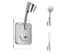 Set di 2 Porta Doccino per Doccia, Supporto Soffione Doccia Senza Foratura - SupportoDoccia Regolabile con Adattatore in Silicone, Montaggio a Parete, Impermeabile, Installazione Fissa della Colla