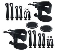 Set di 2 portabicchieri per auto con 2 sottobicchieri neri non forati, ventilazione universale regolabile, portabottiglie per posacenere auto, tazza da caffè e bibite (nero)
