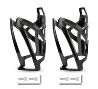 Set di 2 portaborracce per bicicletta - portabevande per bicicletta in plastica PC ad alta resistenza - portabevande per MTB, bici da corsa e mountain bike - incl. viti e utensile di montaggio, nero