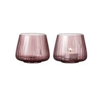 Set Di 2 Portacandele In Vetro Rosa Bitz Kusintha