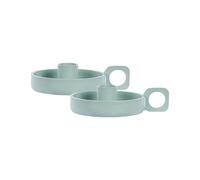 Set di 2 portacandele metallo verde menta in stile tradizionale Chorio