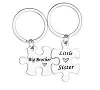 Set di 2 portachiavi abbinati per sorelle, fratelli, regali da sorella, sorella maggiore, sorellina, sorella, regalo da fratello, grande fratello, set di portachiavi, Grande Fratello & Sorella minore