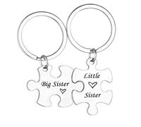 Set di 2 portachiavi abbinati per sorelle, fratelli, regali da sorella, sorella maggiore, sorellina, sorella, regalo da fratello, grande fratello, set di portachiavi, Sorella maggiore e sorella