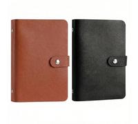 Set di 2 portafogli per risparmiare denaro, 100 buste, raccoglitore per risparmiare denaro, pagine su entrambi i lati, per casa, ufficio, coppie per raggiungere obiettivi finanziari (nero + marrone)