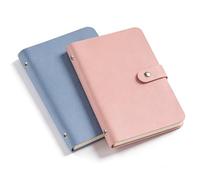 Set di 2 portafogli per risparmiare denaro, 100 buste, raccoglitore per risparmiare denaro, pagine su entrambi i lati, per casa, ufficio, coppie per raggiungere obiettivi finanziari (rosa + blu)