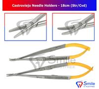 Set Di 2 Portaghi A Blocco Castroviejo Pinze Per Sutura TC 18CM Str E Cvd