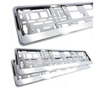 Set Di 2 Portatarga Argento Cromo Universale