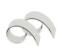 Set di 2 portatovaglioli Volute, argentati, resistenti all'appannamento, lunghezza 6 cm, diametro 4 cm