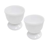 Set di 2 portauova leggeri, portauova sode in plastica, supporto per uova singole, utensili da cucina, per colazione, feste, cene, bianco