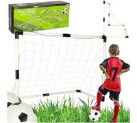 Set di 2 porte da calcio per bambini 95 × 70 × 50 cm con palloni e pompetta