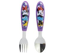 Set di 2 posate per bambini in acciaio inox composto da forchetta e cucchiaio Minnie