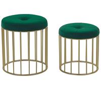 Set di 2 pouf colore verde scuro LUBBOCK