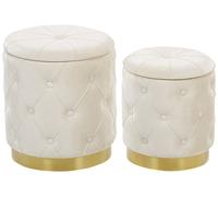 Set di 2 pouf contenitore velluto bianco PUEBLO