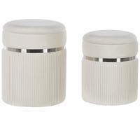 Set di 2 pouf in velluto bianco Camdenton