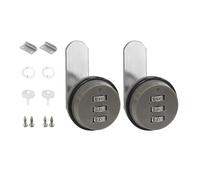 Set di 2 pratiche combinazioni a 3 cifre per armadietti e cassette postali robuste, senza zini. Combinazione in lega