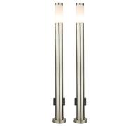 Set di 2 prese a 2 vie da esterno con distributore di energia a LED da 7 watt in acciaio inox
