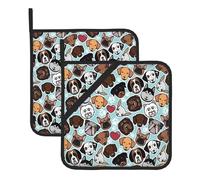 Set di 2 presine da cucina a forma di cane, resistenti al calore e stampate, per cucinare, cuocere al forno e grigliare in modo sicuro ed elegante, ideali come regalo per le donne.