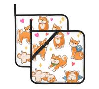 Set di 2 presine da cucina con stampa a forma di cane Shiba Inu, resistenti al calore, per cucinare in modo sicuro ed elegante, come regalo per le donne.