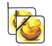 Set di 2 presine da cucina resistenti al calore stampate con motivo a nido d'uccello, per cucinare in modo sicuro ed elegante, cuocere al forno e grigliare, regali per le donne