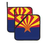 Set di 2 presine decorative resistenti al calore da cucina, con stampa bandiera dell'Arizona