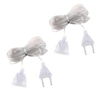 Set di 2 Prolunghe Elettriche Trasparenti da 5 Metri con Spina, Cavo di Prolunga Piatto in PVC per Lanterne LED e Utilizzo Esterno, Usato per camere, strade, alberi
