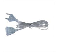 Set di 2 prolunghe trasparenti, 5 m, prolunga elettrica, filo piccolo, cavo di prolunga per presa europea, piatto e prolunga per presa Euro 220 V