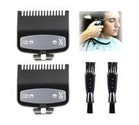 Set di 2 protezioni per tagliacapelli Wahl, compatibili con Wahl 1/2 Clipper Guard - Set di protezioni per tagliacapelli in metallo da 1,5 mm, per stilisti professionisti e barbieri (nero)