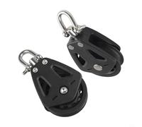 Set di 2 pulegge in nylon resistente con griglia rotante per sartiame di barche a vela, capacità di carico 460 kg, adatto a corde da 10 mm, sistema di cuscinetti lisci per vela e industria