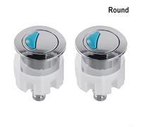 Set di 2 pulsanti per WC per serbatoio in ABS con funzione di bloccaggio sicuro (2 pezzi rotondi)