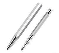 Set di 2 punzoni centrali in acciaio al carbonio, durezza 110 mm, posizionatore per fori di perforazione, punta conica per ghisa, acciaio, ottone, bronzo