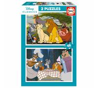 Set di 2 Puzzle Disney Lion King and Lady and the Tramp 48 Pezzi