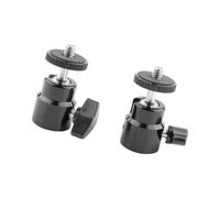 Set di 2 pz 1/4 di pollice Vite Testa a Sfera Montaggio per Fotocamera Smartphone Luce Lega di Alluminio Rotazione Panoramica Nero Camera Ballhead