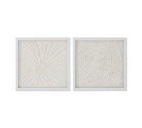 Set di 2 quadri Home ESPRIT Carta Cristallo 35 x 2 x 35 cm