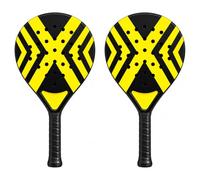 Set di 2 racchette da paddle professionali per adulti, con custodia in rete, per principianti ed esperti, colore giallo