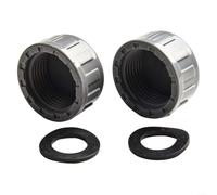 Set di 2 raccordi filettati in PVC con raccordi per tubi filettati femmina e guarnizioni in gomma per una tenuta efficace delle estremità del tubo (32 mm)