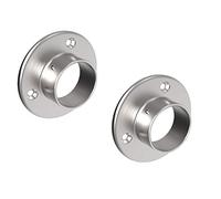 Set di 2 raccordi in acciaio inox V2A per parete e pavimento, 42,4 x 2,0 mm