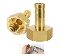 Set di 2 raccordi per tubi, raccordi scanalati per tubi in ottone con filettatura esagonale ed esterna in ottone femmina tubo spinato diritto filettatura interna accoppiatore giuntatrice metalli (1/2