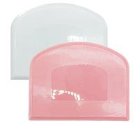 Set di 2 raschietti per impasti, in plastica, per pasticceria, pane, pasta, taglierina flessibile, per la casa, utensili da cucina da forno (rosa+bianco)