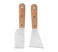 Set di 2 Raschietti per Stucco in Acciaio Inox, Spatola per Stucco in Faggio per Pittore, Scalpello per Pareti, Piastrelle, Nastro per Cartongesso, Lucidatrici per Pavimenti