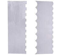 Set di 2 raschietti per torte in acciaio inossidabile, per glassare con motivi dritti e ondulati, perfetti per glassa e decorazione di torte