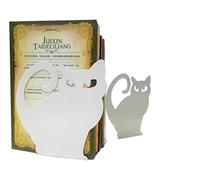 Set di 2 reggilibri decorativi a forma di gatto in metallo White