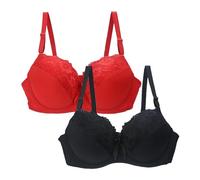 Set di 2 reggiseni con armatura da donna, sexy, reggiseno da donna, in pizzo, colore puro, lingerie francese Bralette alla moda classica di base casual Bra, malva, 90D