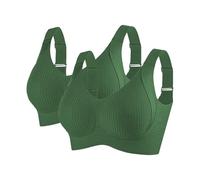 Set di 2 reggiseni senza ferretto push up da donna senza cuciture anti-cedimento, reggiseno da corsa, yoga, spalline regolabili, traspiranti, morbide, alla moda, leggera, estiva, sotto i vestiti Bra