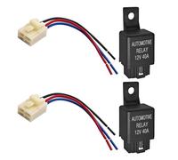 Set di 2 relè universali per autoveicoli, 12 V, 40 A, 4 pin, inclusi fasci di cablaggio pre-attaccati per veicoli relè automobilistici con trecce